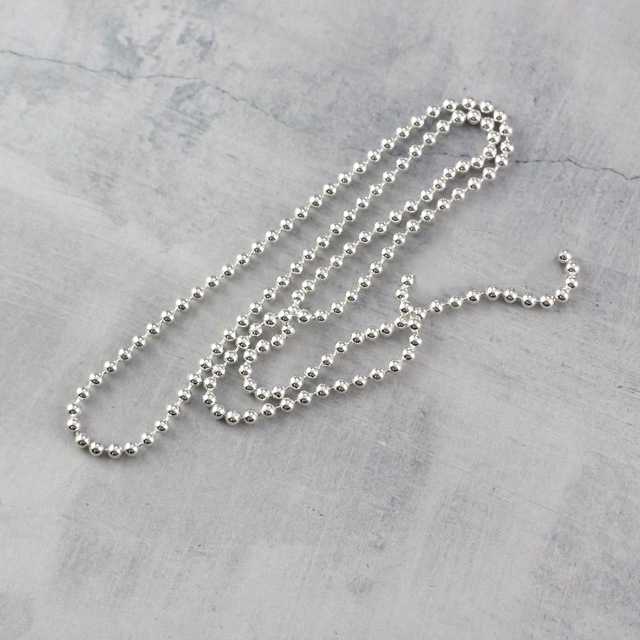 BC20010M SV925製ボールチェーン 太さ2.0mm長尺10m 1巻 - 卸シルバー