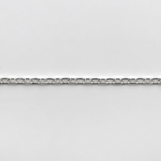 CL0604C10M SV925製4面カットあずきチェーン 線径0.60mm太さ2.0mm長尺10m 1巻