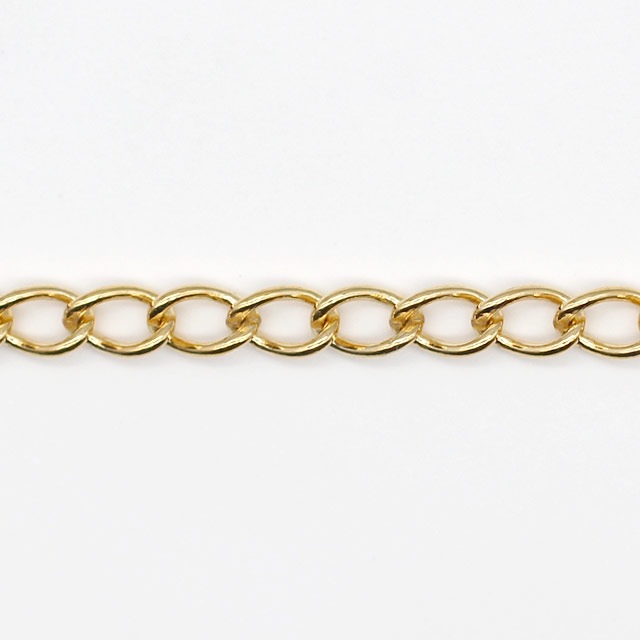 関税/送料込み【BELLGIO】20mm バゲットプロングチェーン 0860022GFN 14KGF製喜平チェーン 線径0.70mm太さ3.0mm長尺 10cm