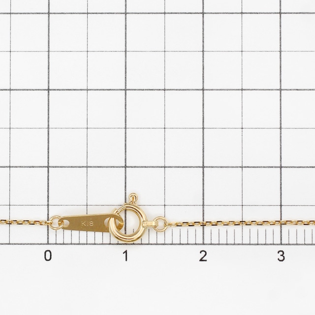 NK18CL244CY40 K18製4面カットあずきチェーン 引き輪 YG 線径0.24mm太
