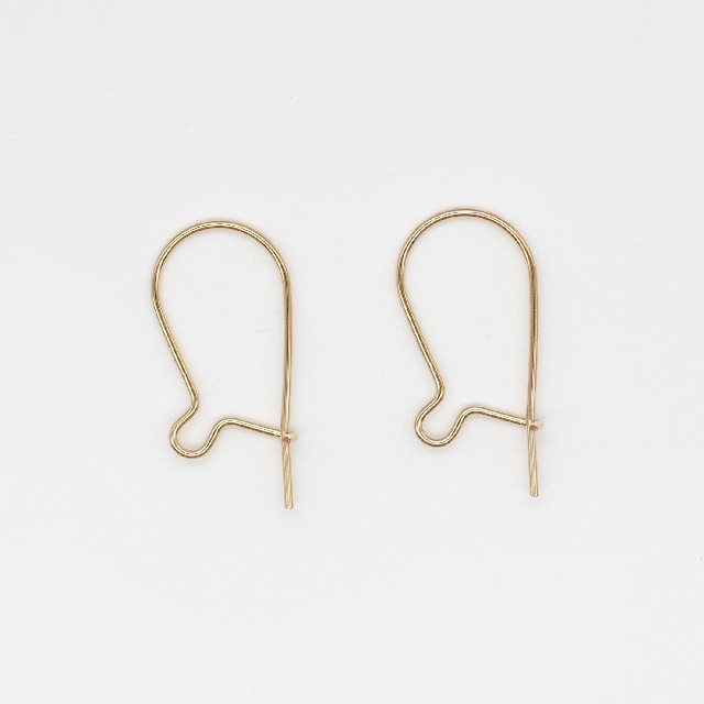 ゴールド フックタイプピアス 刻印あり5g 遺品整理品 077437CGFE 14KGF製ピアスフック 17.5×8.0mm線径0.5mm 2ペア