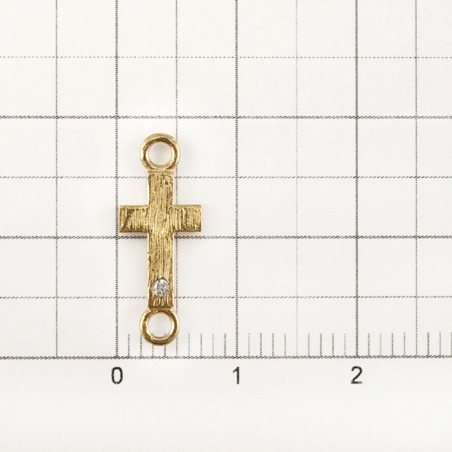 2210471BRP 真鍮製パーツ クロス 2ヶカン付 生地 15.5×7.0×2.0mm 6ヶ