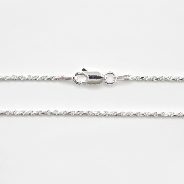 323ROPE030 SV925製カットフレンチロープチェーン 線径0.30mm太さ1.4mm