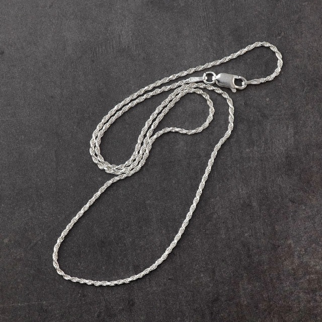 323ROPE030 SV925製カットフレンチロープチェーン 線径0.30mm太さ1.4mm