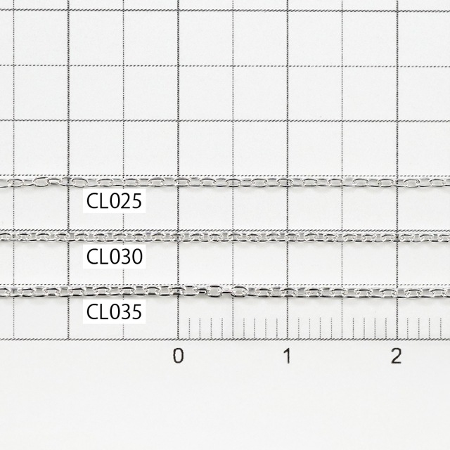 CL03510CM SV925製あずきチェーン 線径0.35mm太さ1.2mm長尺切売 10cm