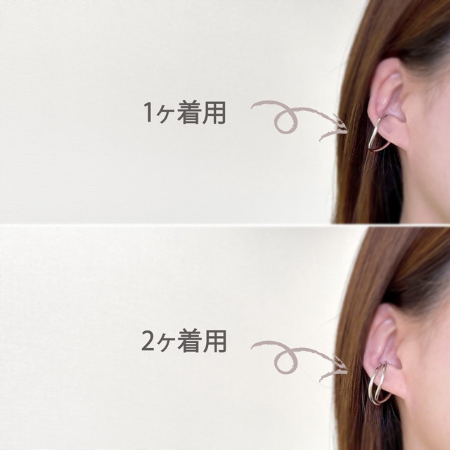 21C0011STE ステンレス製イヤーカフ 直径約24mm線径約2mm 1ペア - 卸