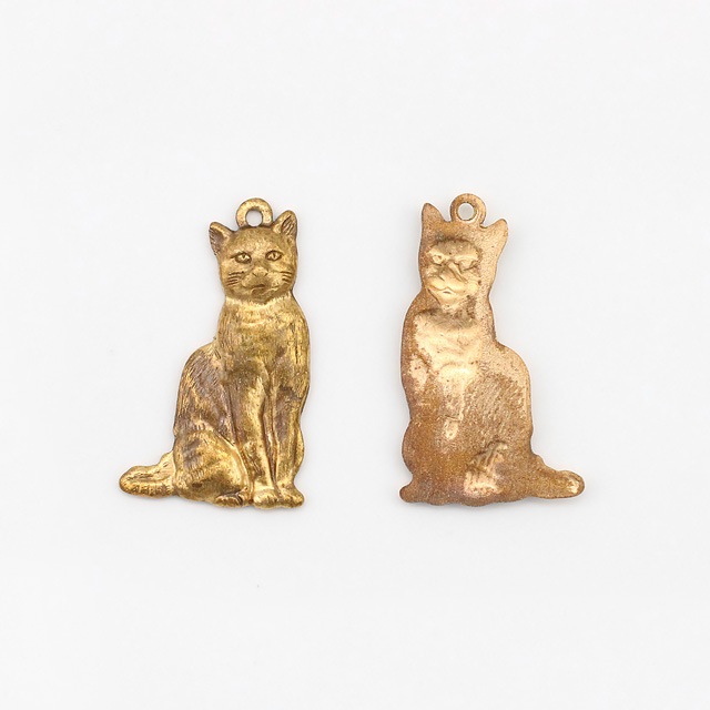 真鍮製 Brass 仔猫 2体 置物 真鍮製 Brass 仔猫 2体 置物