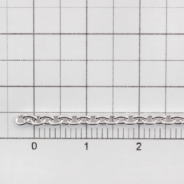 CL06010CM SV925製あずきチェーン 線径0.60mm太さ2.0mm長尺切売 10cm