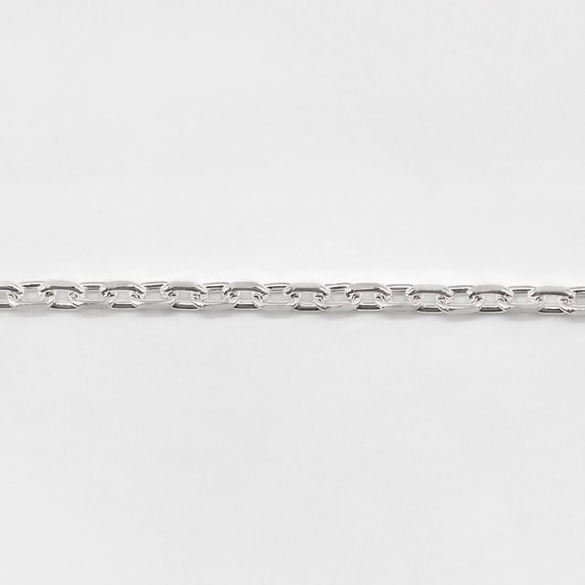 CL0602C10CM SV925製2面カットあずきチェーン 線径0.60mm太さ1.9mm長尺