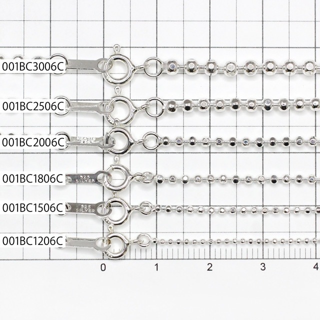 専用　3点　silver925 001BC3006C SV925製カットボールチェーン 太さ3.0mm - 卸シルバー
