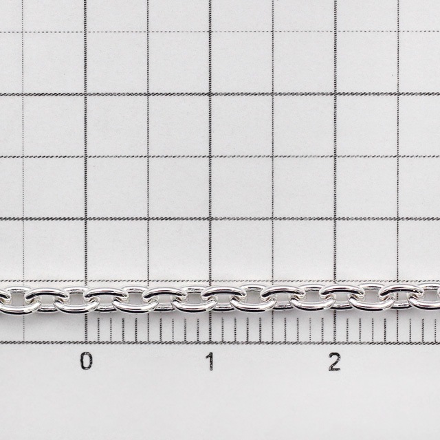 CL08010CM SV925製あずきチェーン 線径0.80mm太さ2.8mm長尺切売 10cm
