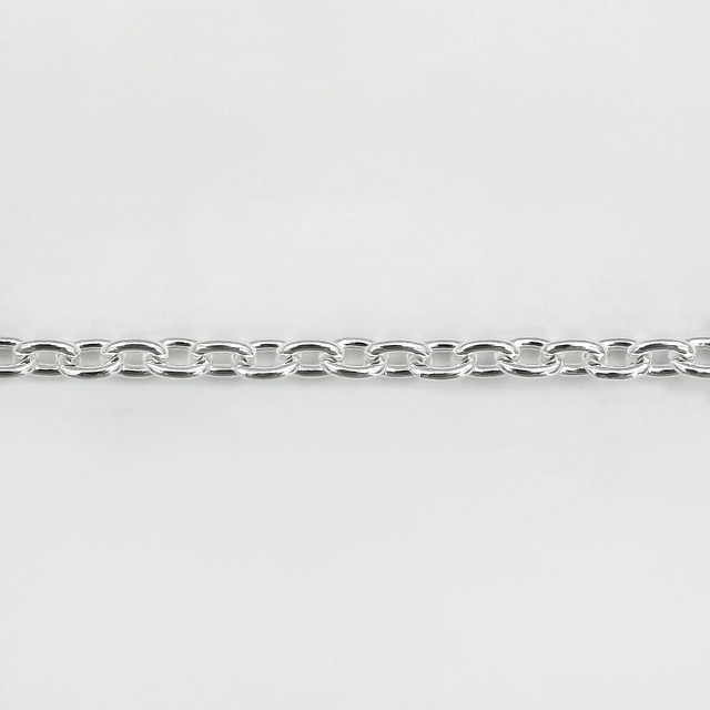 CL10010CM SV925製あずきチェーン 線径1.00mm太さ3.4mm長尺切売 10cm