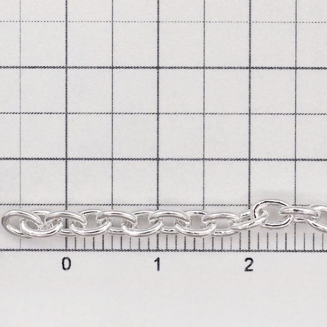 CL10010CM SV925製あずきチェーン 線径1.00mm太さ3.4mm長尺切売 10cm