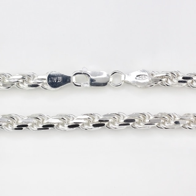 SV925製カットフレンチロープチェーン 線径0.50mm太さ2.4mm 323ROPE100 SV925製カットフレンチロープチェーン 線径1.00mm太さ4.7mm
