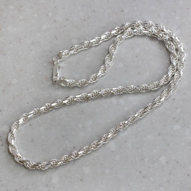 323ROPE100 SV925製カットフレンチロープチェーン 線径1.00mm太さ4.7mm
