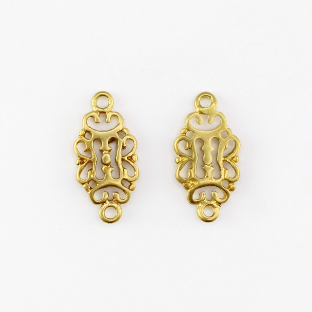 2210593BRP 真鍮製パーツ 透かし 生地 13.0×6.5×1.5mm 4ヶ - 卸