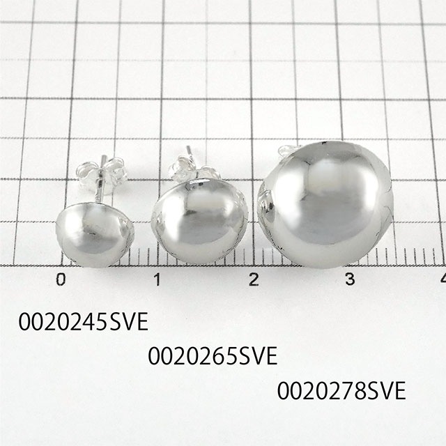 0020245SVE SV925製ピアス ハーフボール 直径8.0×8.0×14.5mmポスト線径