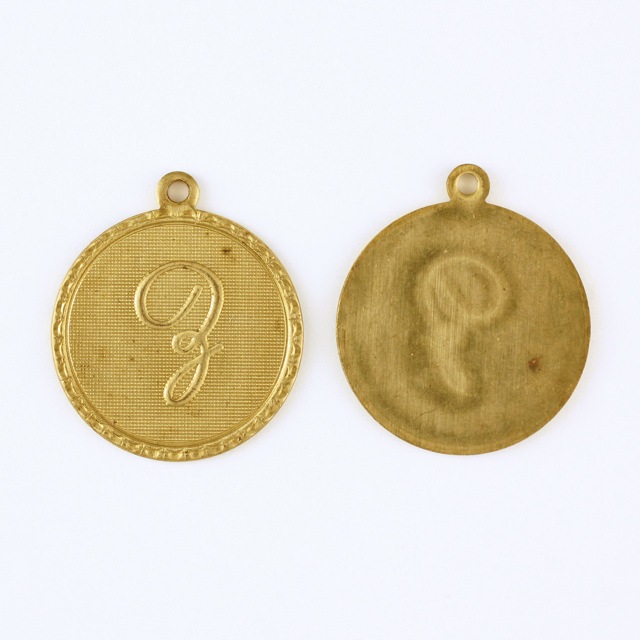 0536300ZBRC 真鍮製チャーム アルファベットZ 生地 21.0×18.5×1.0mm 1