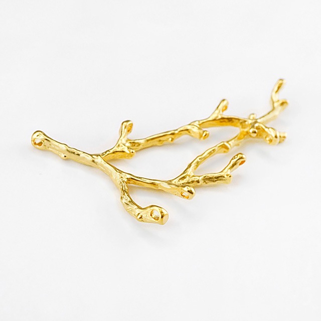 GPP-1119-1 真鍮製パーツ 枝 8ヶカン付 マットゴールド 53.0×25.0×5.0