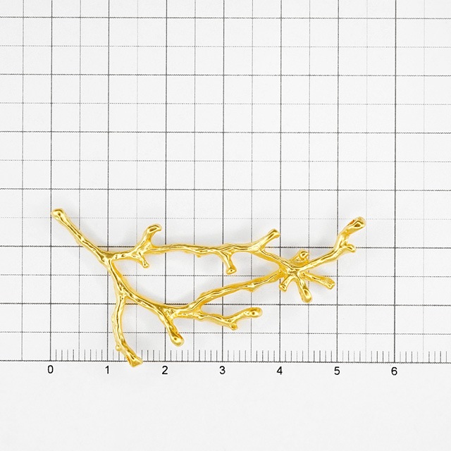 GPP-1119-1 真鍮製パーツ 枝 8ヶカン付 マットゴールド 53.0×25.0×5.0