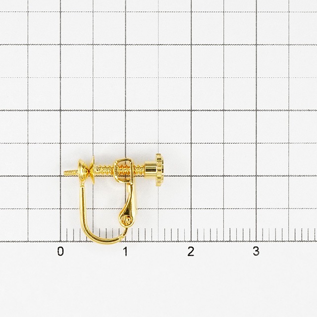 GPP-1131 真鍮製イヤリングパーツ ネジバネ式ツキサシ ゴールド