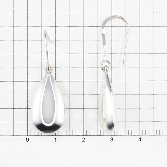 0020254SVE SV925製ピアス フック フラットドロップ 全長45.0mm