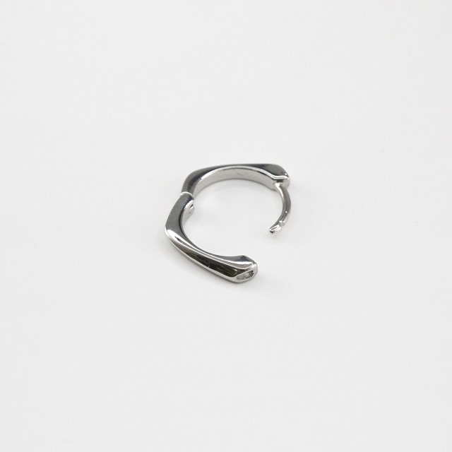 2210696BRE 真鍮製フープピアス スクエア ロジウムカラー 13.5×13.5mm