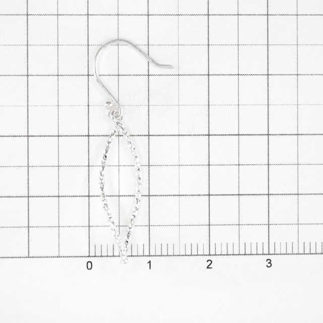 0020257SVE SV925製ピアス フック マーキス ツイスト スパークル 全長35.5mmチャーム24.0×8.5mm(太さ1.0mm)ポスト線径0.7mm 1ペア