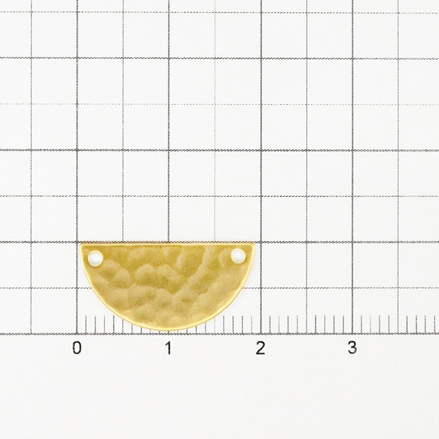 GPP-1079-1 真鍮製パーツ 半円 ハンマード マットゴールド 19.0×9.5