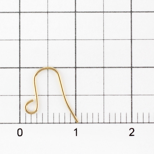 9910005K18EY K18製ピアスフック YG 10.0×10.0mm線径0.5mm 1ペア - 卸