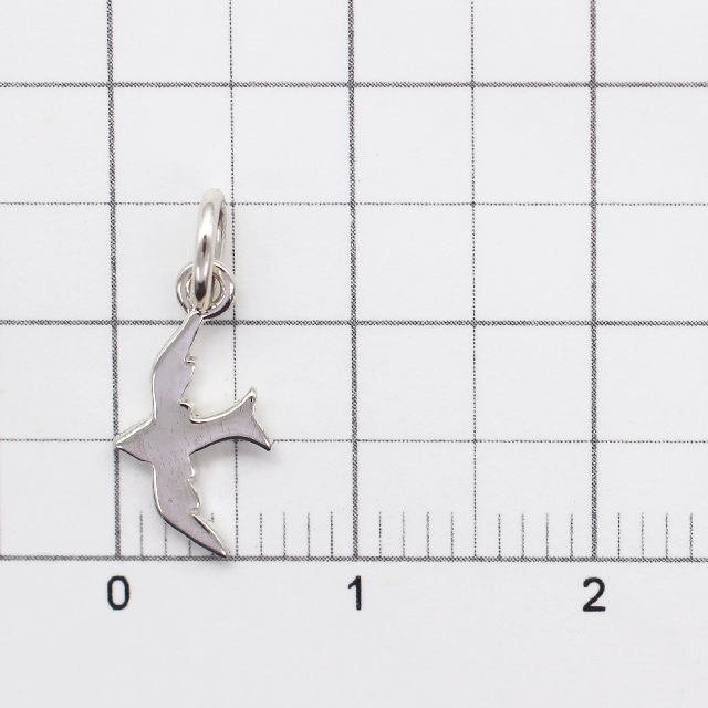 71F0624SVT SV925製トップ とり チャーム13.0×6.5×1.0mm,Cカン外径5.0