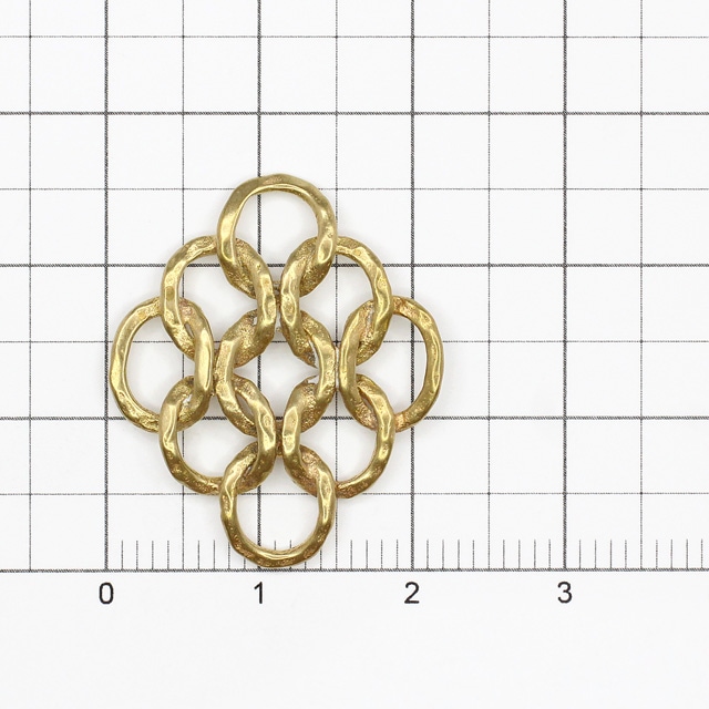 2210643BRP 真鍮製パーツ コネクター 生地 26.0×22.0×2.5mm 2ヶ - 卸