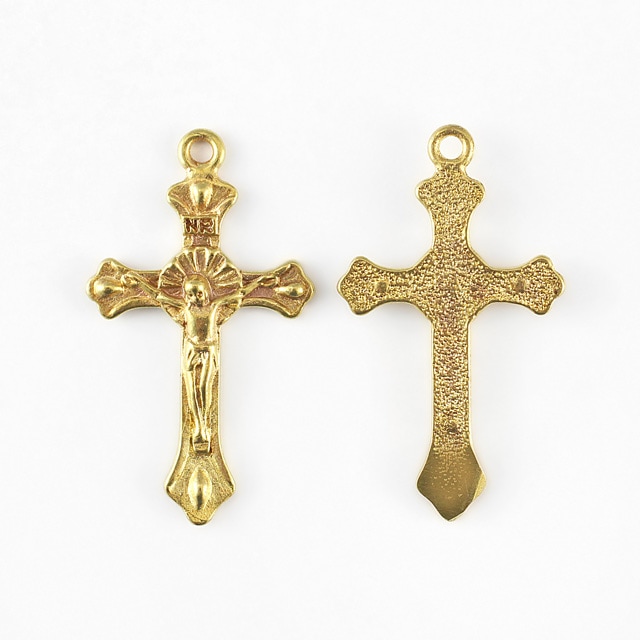 2210432BRC 真鍮製チャーム クロス キリスト 生地 29.0×16.5×2.5mm 2ヶ
