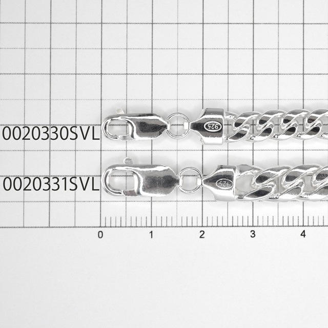 0020331SVL17 SV925製ブレスレット 喜平チェーン(マイアミキューバン 