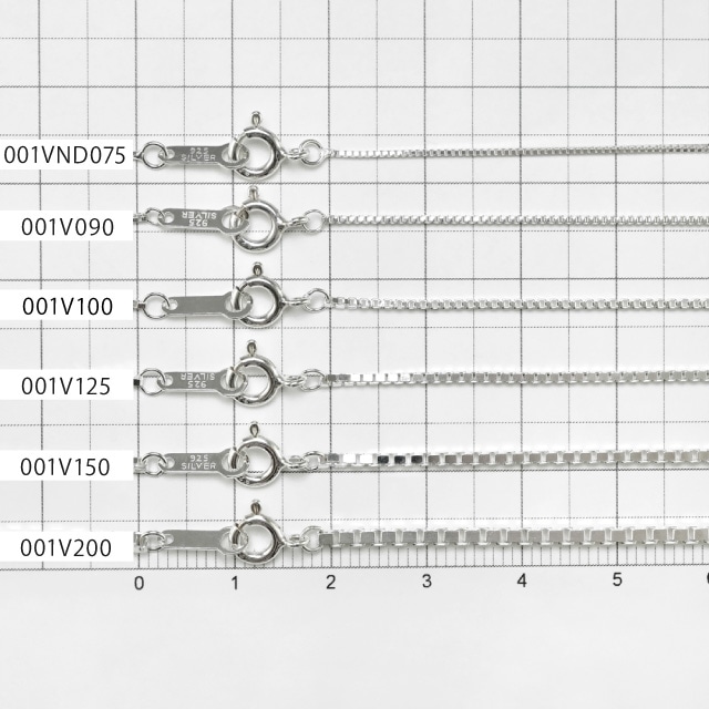 001VND075 SV925製ベネチアンチェーン 太さ0.70mm