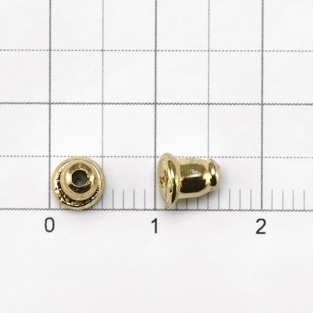 21K0001STEG ステンレス製ピアスキャッチ シリコン入り ゴールド 6.0×5.0mm 10ペア