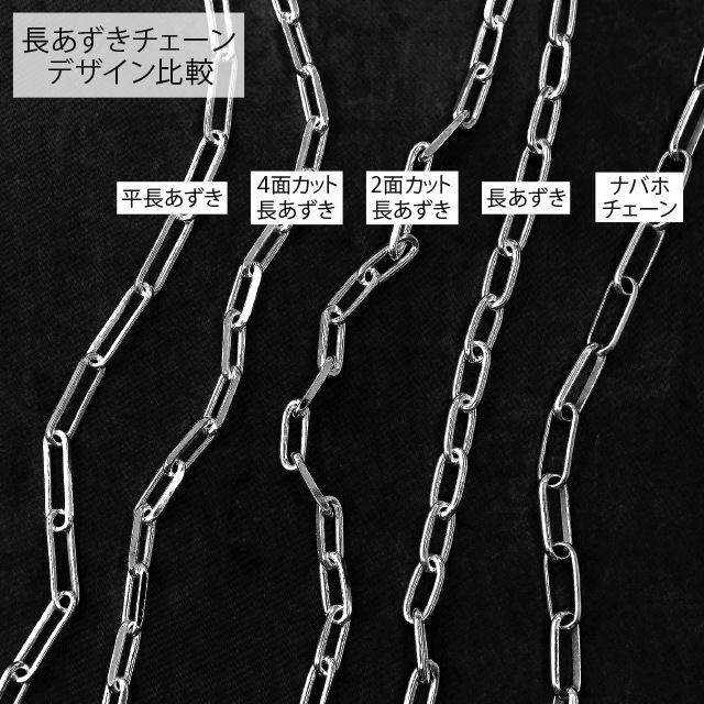 FOCFLCL075 SV925製平長あずきチェーン 線径0.75mm太さ3.5mm - 卸