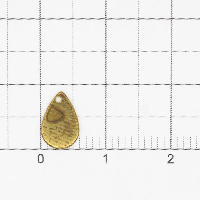 2210186BRC 真鍮製チャーム プレートドロップ 生地 9.0×6.0×0.6mm 4ヶ