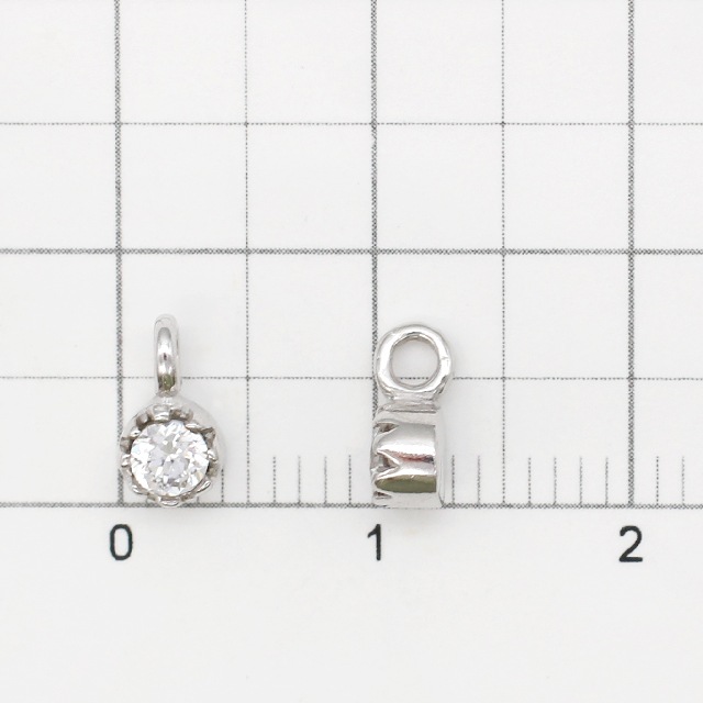 0010790SVC SV925製チャーム CZ ラウンド ロジウム 7.5×4.0×3.0mm 1ヶ