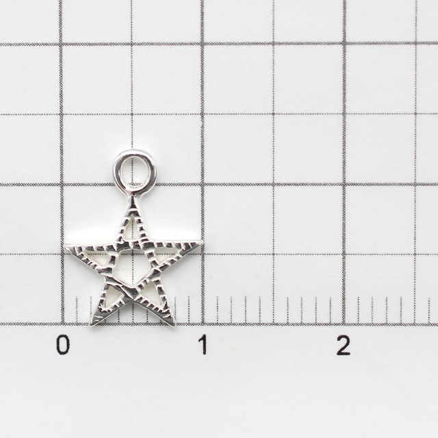 0010902SVC SV925製チャーム スター 12.0×9.5×1.0mm 1ヶ - 卸シルバー