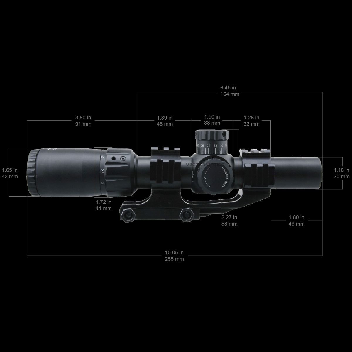 ٥ץƥ 饤ե륹 ޥ 1-4x24FFP Vector Optics Mustang 1-4x24FFP Riflescope SCFF-36