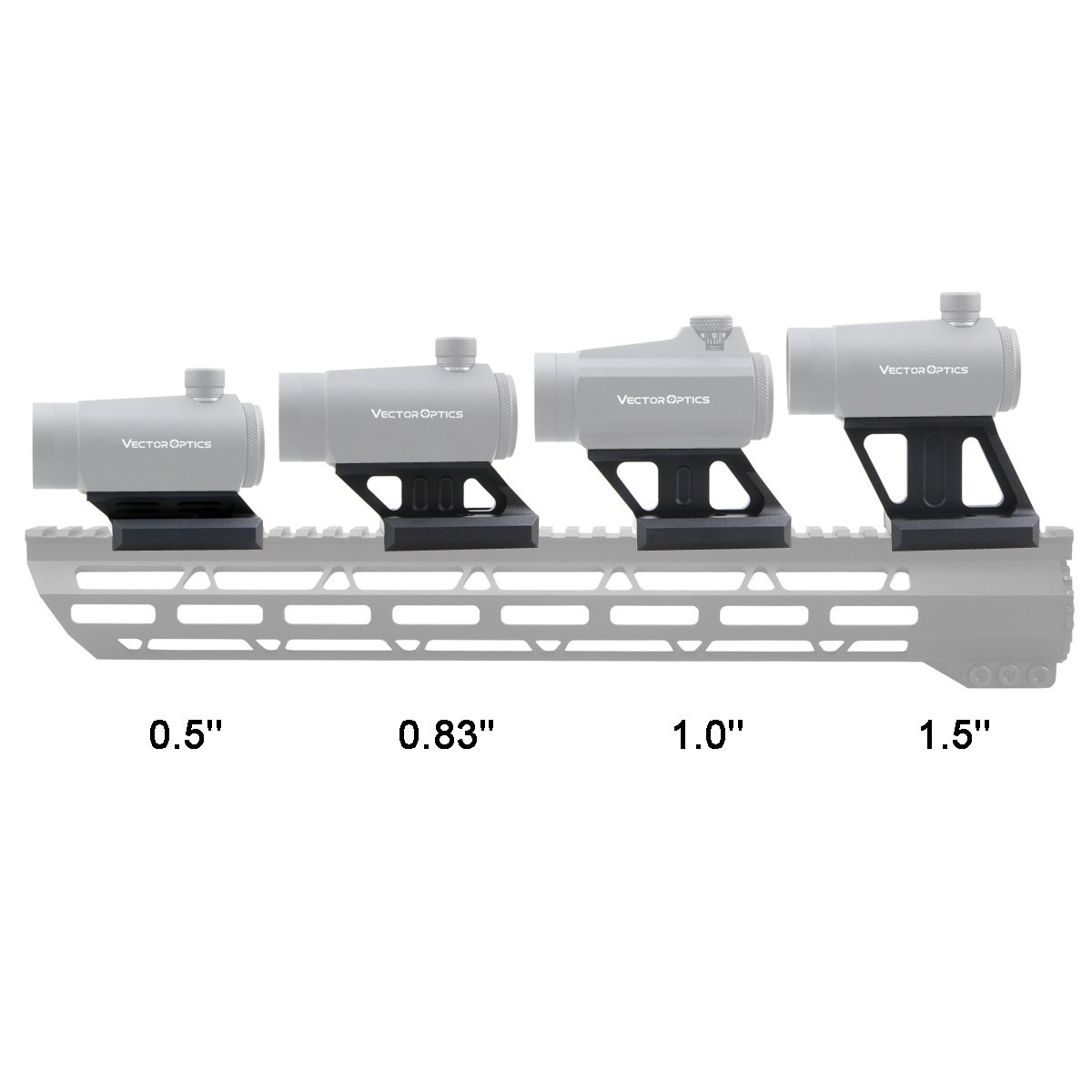 ٥ץƥ 1.5 ץե С ԥƥˡ饤ޥ Vector Optics 1.5'' Profile Cantilever Picatinny Riser Mount MAV-P15