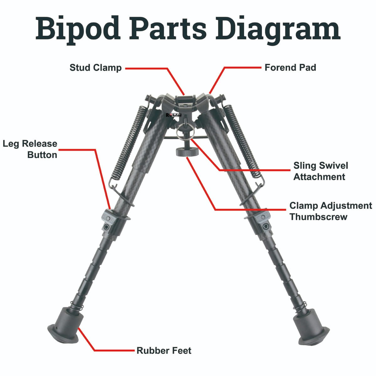 �٥��������ץƥ����� �����ܥ�ե����С���6-9'' ���ץ�� �Х��ݥå� Vector Optics Carbon Fiber 6-9'' Spring Bipod RSCFP-06
