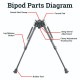 �٥��������ץƥ����� �����ܥ�ե����С���9-13.5'' �����٥� ���ץ�� �Х��ݥå� Vector Optics Carbon Fiber 9-13.5'' Swivel Spring Bipod RSCFS-09