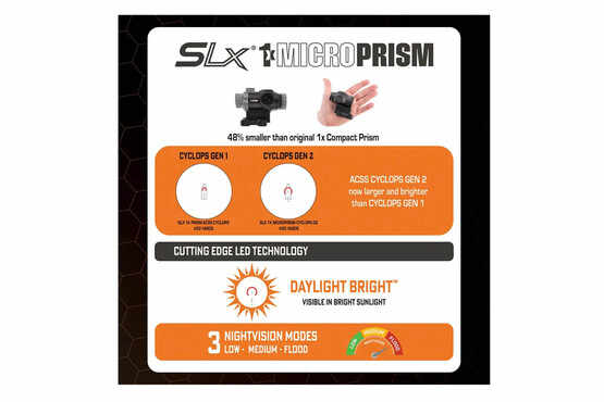 �ץ饤�ޥ꡼�����ॺ SLx 1X MicroPrism with Red Illuminated ACSS Cyclops Gen II Reticle - Flat Dark Earth PrimaryArms SLX-1XMP-CYCLOPS-FDE