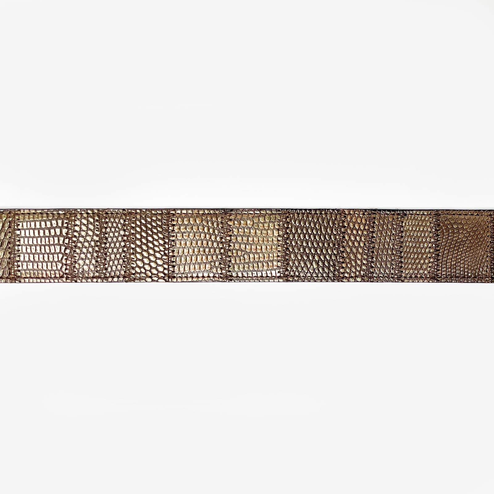 リザード パッチワークベルトストラップ 40mm ブロンズ | BELT
