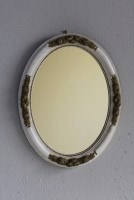 《SALE》 フランス ペインテッド 木製オーバルミラー 2197
