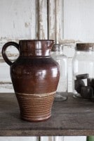 フランス19世紀 南仏の陶器 ポタリージャグ 4152