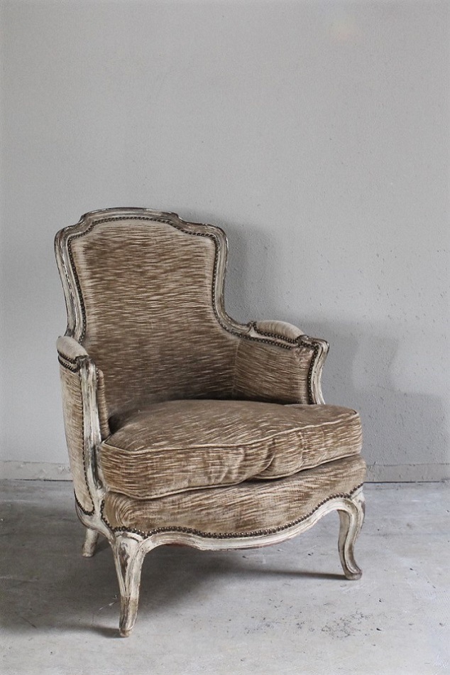 ルイ15世様式 小さなシャビーシックシングルソファ 4654 | 家具,ソファ