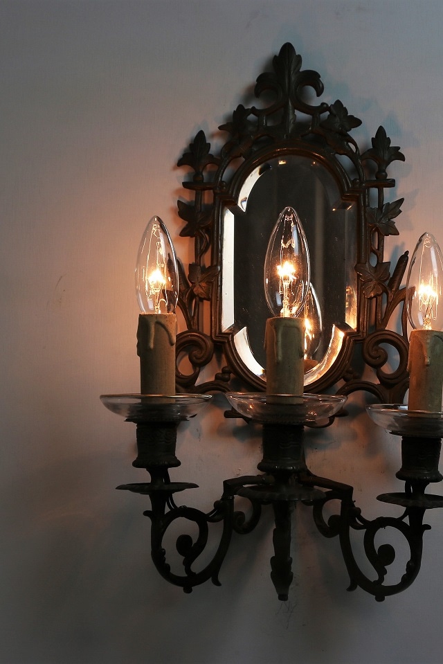 19世紀フランスのブロンズ作家「Charles Casier」 ミラー付ウォール